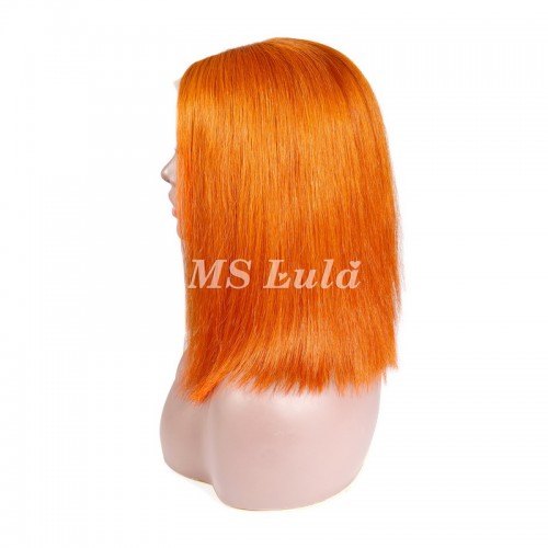 Orange Ginger Color Straight T Part BOB Lace Wig | Human Hair Wig | Lace Front